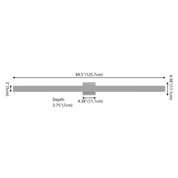 Vara 49.5" Modern Minimalist Indoor/Outdoor Metal 350-Degree Rotate Dimmable Integrated Linear LED Wall Sconce